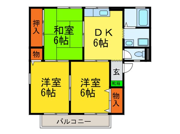 リバ－サイド八尾南Ａ棟の物件間取画像